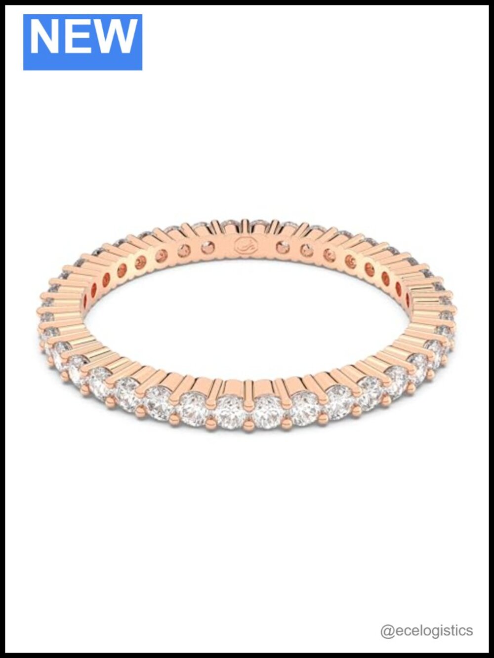 Swarovski Matrix Vittore Ring Round Cut Crystals Rose Gold Tone